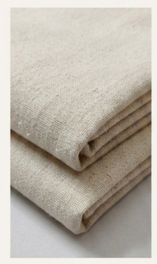 Folded handwoven natural fabric