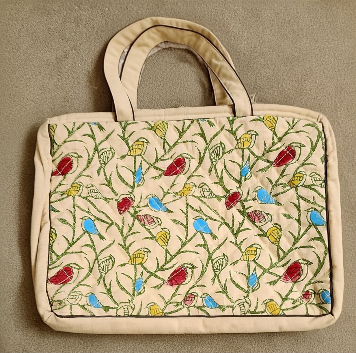Block-print quilted tote — Heritage Wear by Reweave Collectives